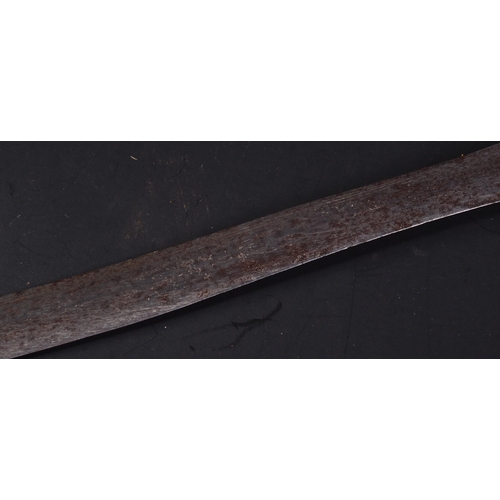 286 - A 19th Century Central Africa / Cameroon tribal sword. The sword having a clad leather grip with met... 