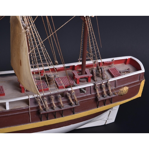 344 - From a Private Collection - a wooden model of a 19th Century tall ship / sailing ship / Galleon. Tri... 