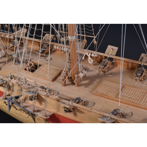 346 - From a Private Collection - a large hand built wooden model of an 18th Century French naval Galleon ... 