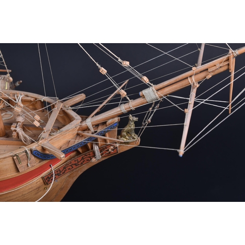 346 - From a Private Collection - a large hand built wooden model of an 18th Century French naval Galleon ... 