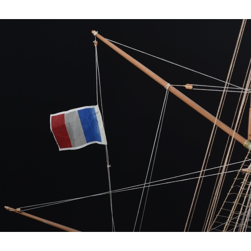 346 - From a Private Collection - a large hand built wooden model of an 18th Century French naval Galleon ... 