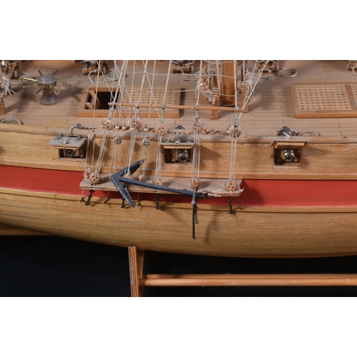 346 - From a Private Collection - a large hand built wooden model of an 18th Century French naval Galleon ... 