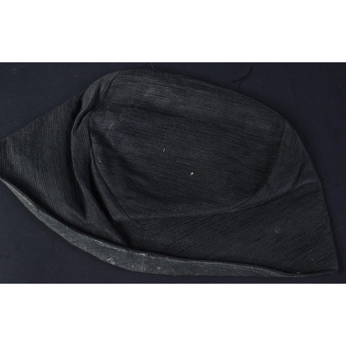 347 - A vintage Nepalese / Dhaka Topi hat attributed to a Gurkha. Dark blue cloth fabric with x2 embroider... 