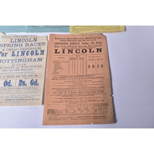 365 - Railwayana - Great Northern Railway Handbills 1870s, 1880s and 1890s. Seven small handbills or poste... 