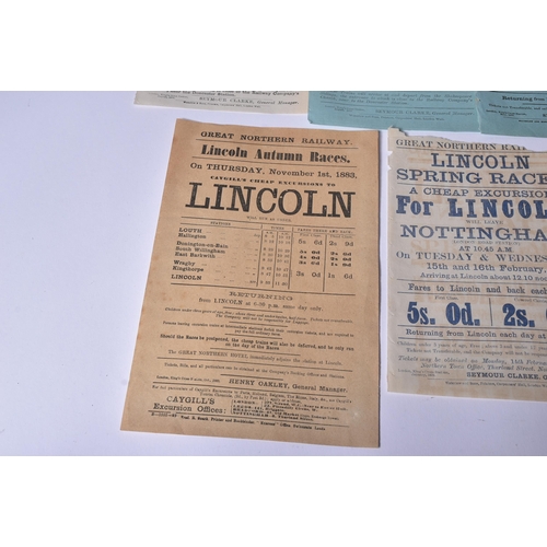 365 - Railwayana - Great Northern Railway Handbills 1870s, 1880s and 1890s. Seven small handbills or poste... 