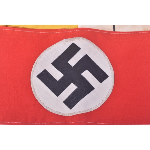 439 - A collection of x5 WWII Second World War Third Reich Nazi German uniform cloth armbands comprising; ... 