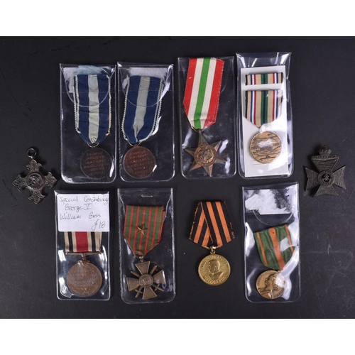 448 - A collection of x10 assorted First World War, Second World War and other period military medals of a... 