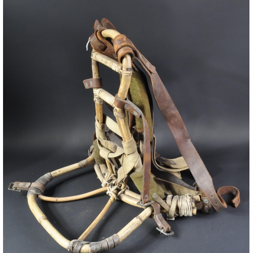 52 - A WWII Second World War believed US United States Army Mountain Troopers rucksack frame. Rattan fram... 