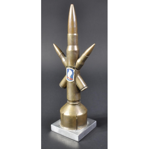 63 - A Vietnam War era US United States trench art dedicated to the 173rd Airborne Division. Formed from ... 