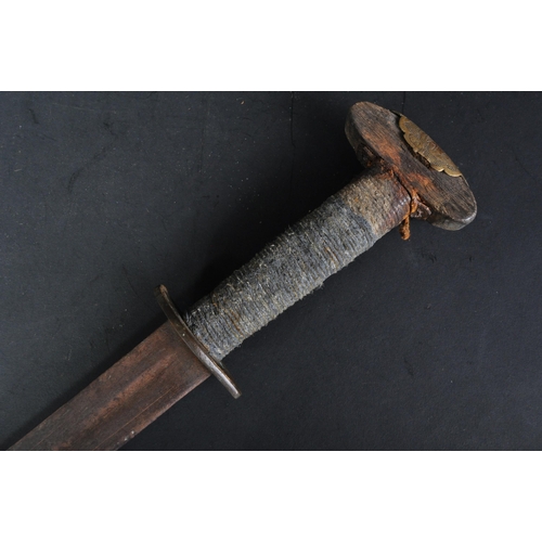 76 - A late Middle Ages believed 15th Century European Knightly Arming Sword with a later 19th Century hi... 