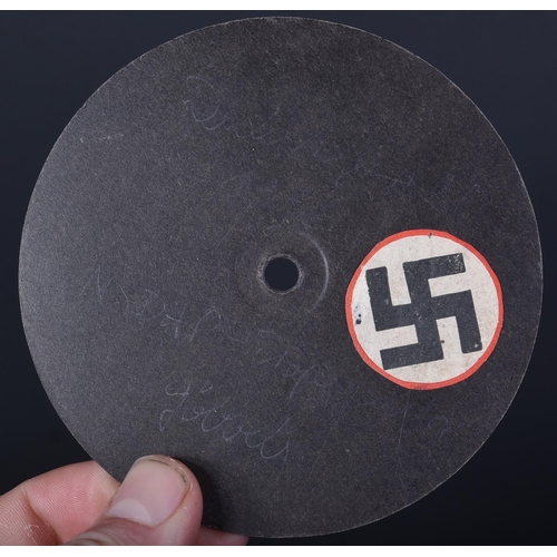 98 - A WWII Second World War interest Third Reich Nazi German propaganda recording believed to Joseph Geo... 