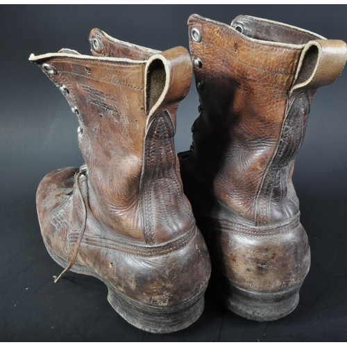 127 - A pair of vintage Canadian ' Pierre Paris ' made hobnailed mountaineering / logging / military boots... 