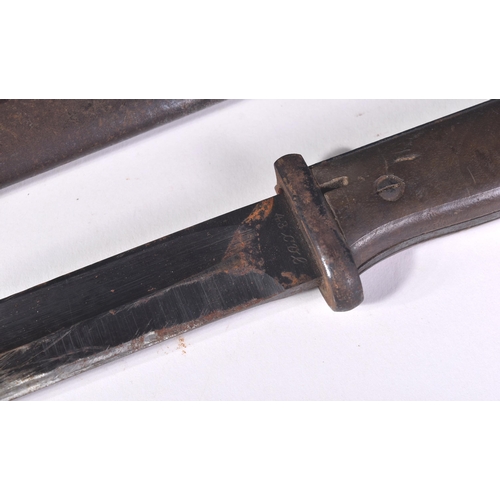 146 - An original WWII Second World War Third Reich Nazi German K98 rifle bayonet. The bayonet with hooked... 