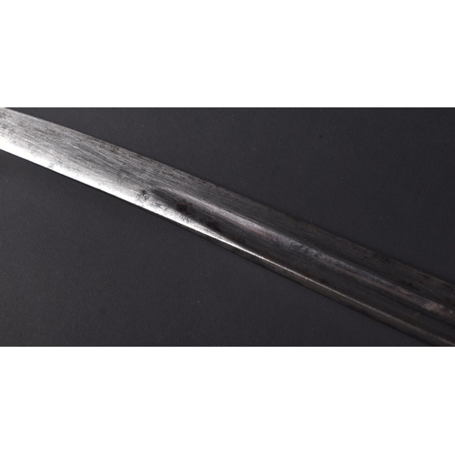 166 - A 19th Century 1856 pattern colonial yataghan sword bayonet. Hooked pommel with press stud and T- sh... 