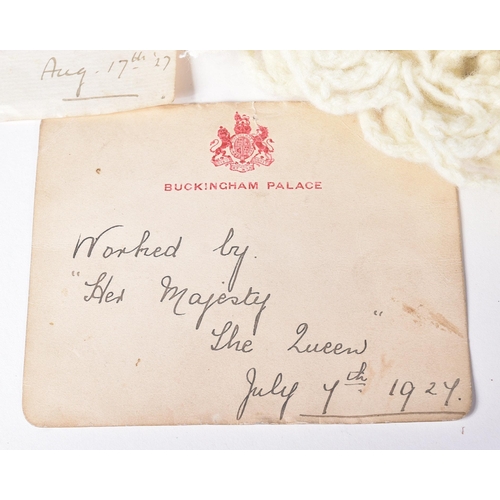 180 - Royal interest - a personally knitted shawl crocheted by Her Majesty Queen Mary in 1927. The shawl w... 