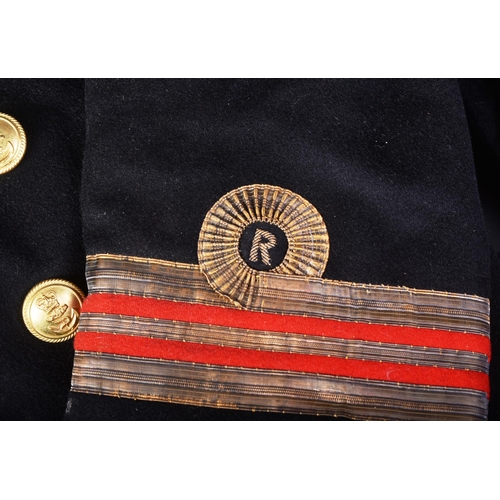 182 - Two 20th Century vintage Royal Navy (Reserve) Lieutenant Commander Doctor / Surgeon uniform tunic. O... 