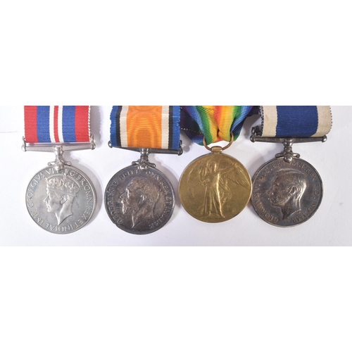 184 - A group of WWI First World War and WWII Second World War medals awarded to one 44037 Pte H.J Andrews... 