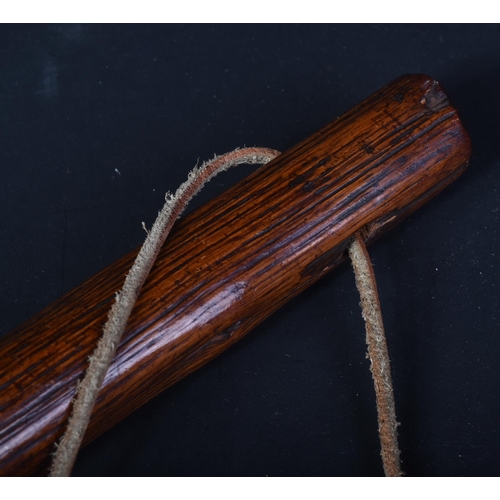 186 - A 19th Century Irish Shillelagh club / wooden truncheon carved into a weighted knob to the top and l... 