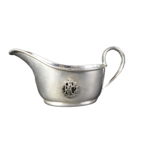 19 - A WWI First World War British RFC Royal Flying Corps silver plated officers mess gravy boat. Mappin ... 