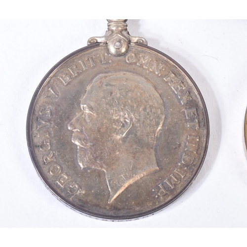 224 - A WWI First World War medal duo awarded to one 27319 Pte  F. J Stewart of the Dorset Regiment. Medal... 