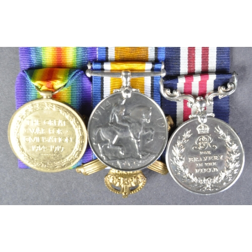 25 - A WWI First World War British medal group awarded to one 63626 Pte Edison Burnett of the 4th Machine... 