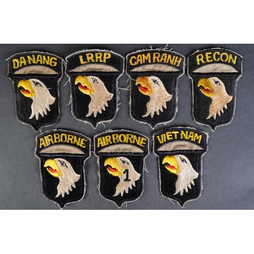 264 - A collection of x10 Vietnam War era US United States 101st Airborne Division patches. The embroidere... 