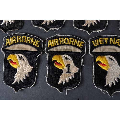 264 - A collection of x10 Vietnam War era US United States 101st Airborne Division patches. The embroidere... 