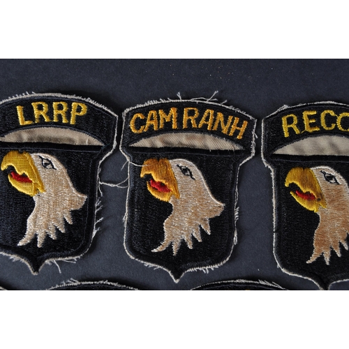 264 - A collection of x10 Vietnam War era US United States 101st Airborne Division patches. The embroidere... 