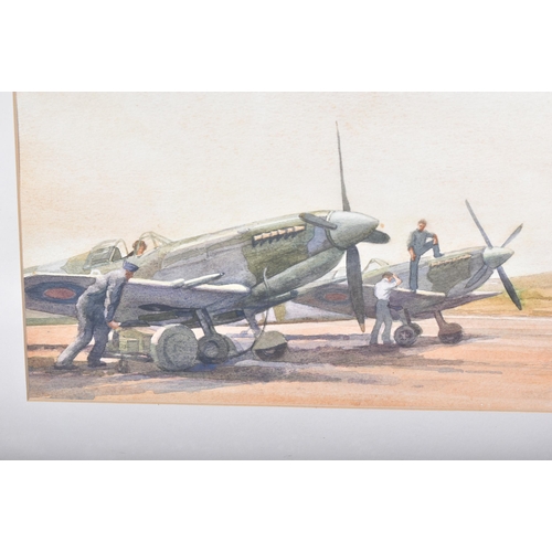 295 - Alan S Holt - an original vintage (1995) water colour painting by WWII Second World War RAF Royal Ai... 