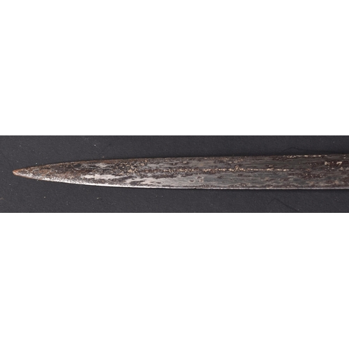 307 - A 19th Century Guatemalan cavalry sword with Toledo blade. The sword having a dome shaped pommel, ra... 