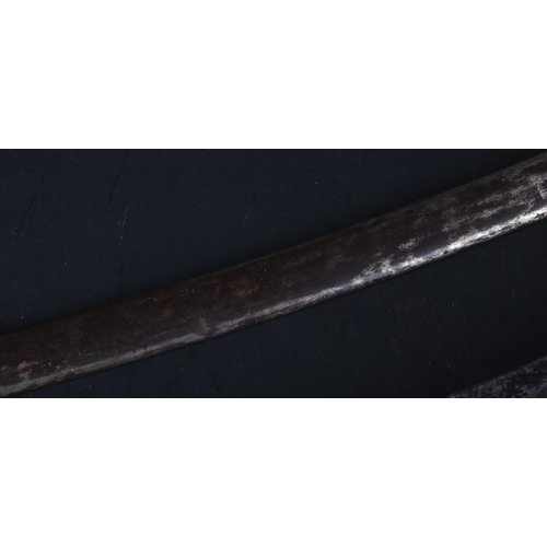 307 - A 19th Century Guatemalan cavalry sword with Toledo blade. The sword having a dome shaped pommel, ra... 