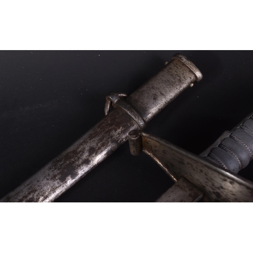 307 - A 19th Century Guatemalan cavalry sword with Toledo blade. The sword having a dome shaped pommel, ra... 