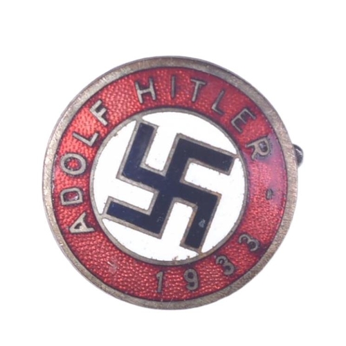 310 - An original pre-WWII Second World War 1930's German Third Reich NSDAP Nazi Party member's enamel bad... 