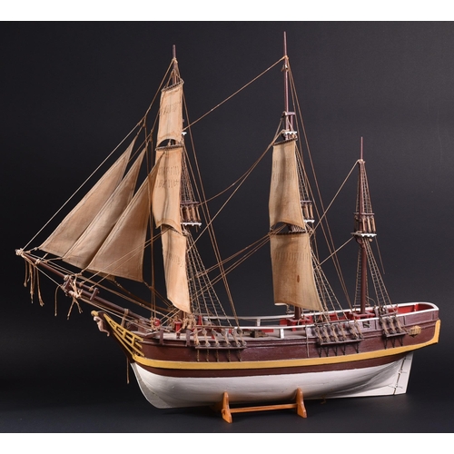 344 - From a Private Collection - a wooden model of a 19th Century tall ship / sailing ship / Galleon. Tri... 