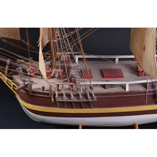 344 - From a Private Collection - a wooden model of a 19th Century tall ship / sailing ship / Galleon. Tri... 