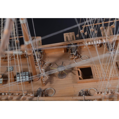 346 - From a Private Collection - a large hand built wooden model of an 18th Century French naval Galleon ... 