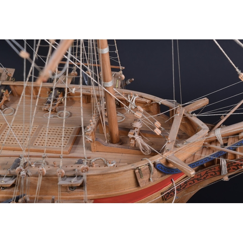 346 - From a Private Collection - a large hand built wooden model of an 18th Century French naval Galleon ... 