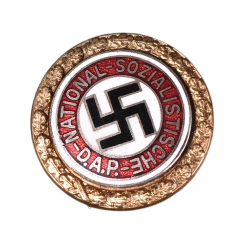 350 - Of WWII Second World War Interest - an original c1930s Third Reich Nazi Party ' Golden Party Badge '... 