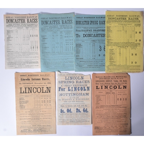 365 - Railwayana - Great Northern Railway Handbills 1870s, 1880s and 1890s. Seven small handbills or poste... 