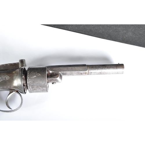 40 - A 19th Century Nock of London retailed pepperbox percussion six-shot transitional revolver pistol. E... 