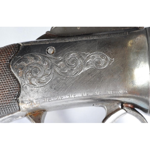 40 - A 19th Century Nock of London retailed pepperbox percussion six-shot transitional revolver pistol. E... 