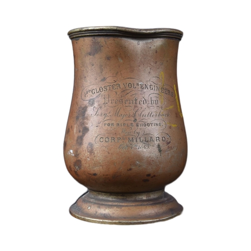 41 - Second Boer War - an 1869 dated 1st Gloucestershire Engineer Volunteer Corps tankard. Engraved to th... 