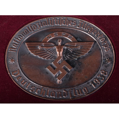 419 - A pre-WWII Second World War interest Third Reich Nazi Germany related metal plaque for 'Deutschlandf... 