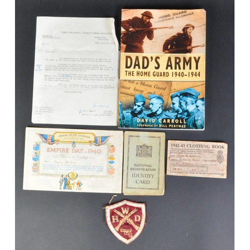 42 - WWII Second World War - a collection of Home Guard related items, all appearing to belong to a Mr & ... 