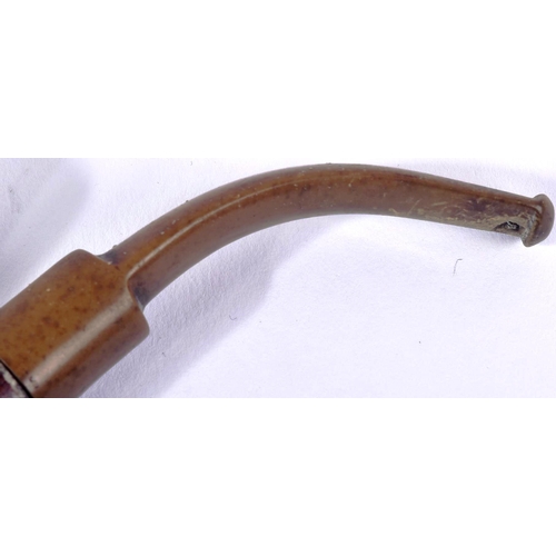 428 - An early 20th Century Boer War interest pipe. Burl walnut engraved ' Boer War E.W 1899.00.01 ' with ... 