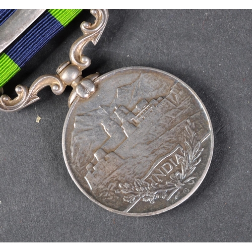 43 - An original Indian General Service medal with Waziristan 1919-21 clasp awarded to one 402 Lance Naik... 