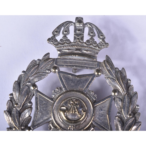 438 - A 19th Century Victorian 1868-1901 Bangalore Volunteer Rifles white metal pouch plate badge. Featuri... 