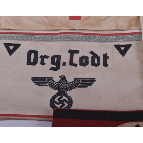 451 - A collection of x5 WWII Second World War Third Reich Nazi German uniform cloth armbands comprising; ... 