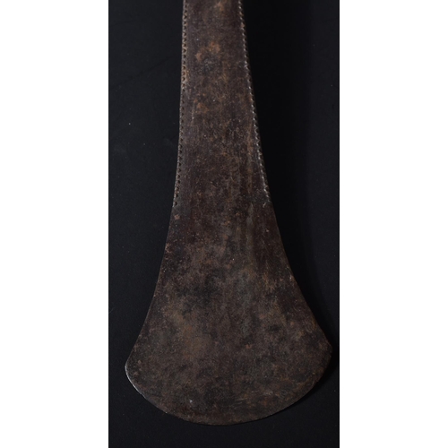 461 - Two African ( Congo / Congolese ) ethnic tribal axes. The axe heads with blunt serrated edges taperi... 