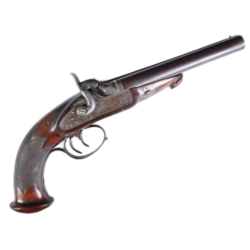 50 - A 19th Century c1840 Kehlner In Prag double barrelled percussion cap pistol. Profusely decorated iro... 